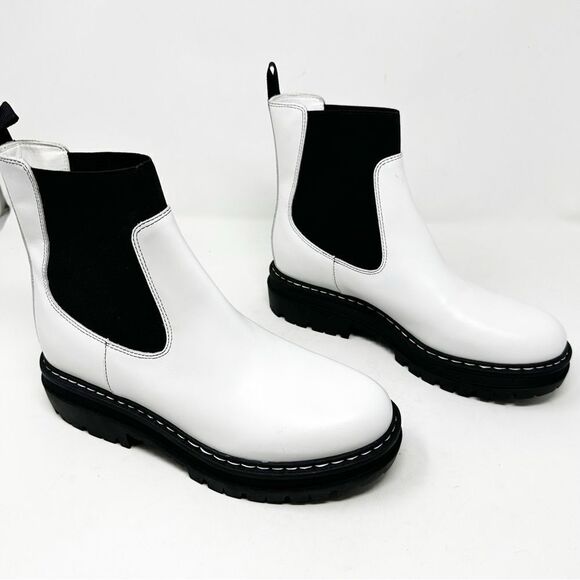 Marc Fisher Shoes - Marc Fisher White Chelsea Lug Sole Boots Patrick Booties Size 9.5
